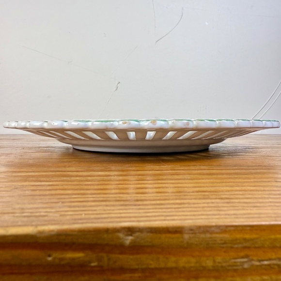 Vintage Ugo Zaccagnini Italian Reticulated Plate | Hand-Painted Cherries | Italy - Picture 6 of 14